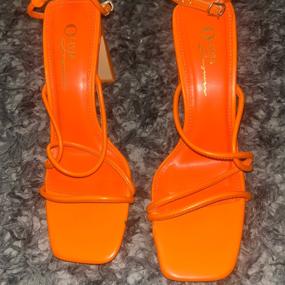 Women's Orange Strappy Sandals
